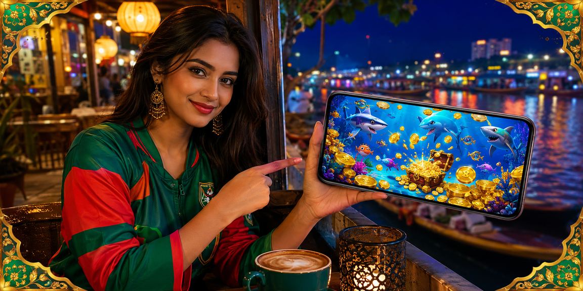 বরিশালের সমুদ্র সৈকতে ক্রিকেট বেটিং ও ভাউচার অফার ব্যবহার করছেন একজন ভক্ত